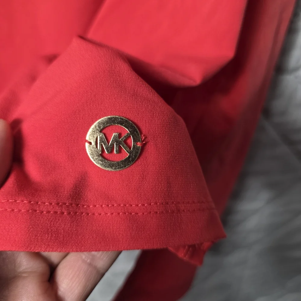 Michael Kors Shirt Sleeve Orange Bright Ruby Top Size M